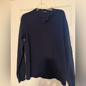Mango Dark Blue Long Sleeve Henley